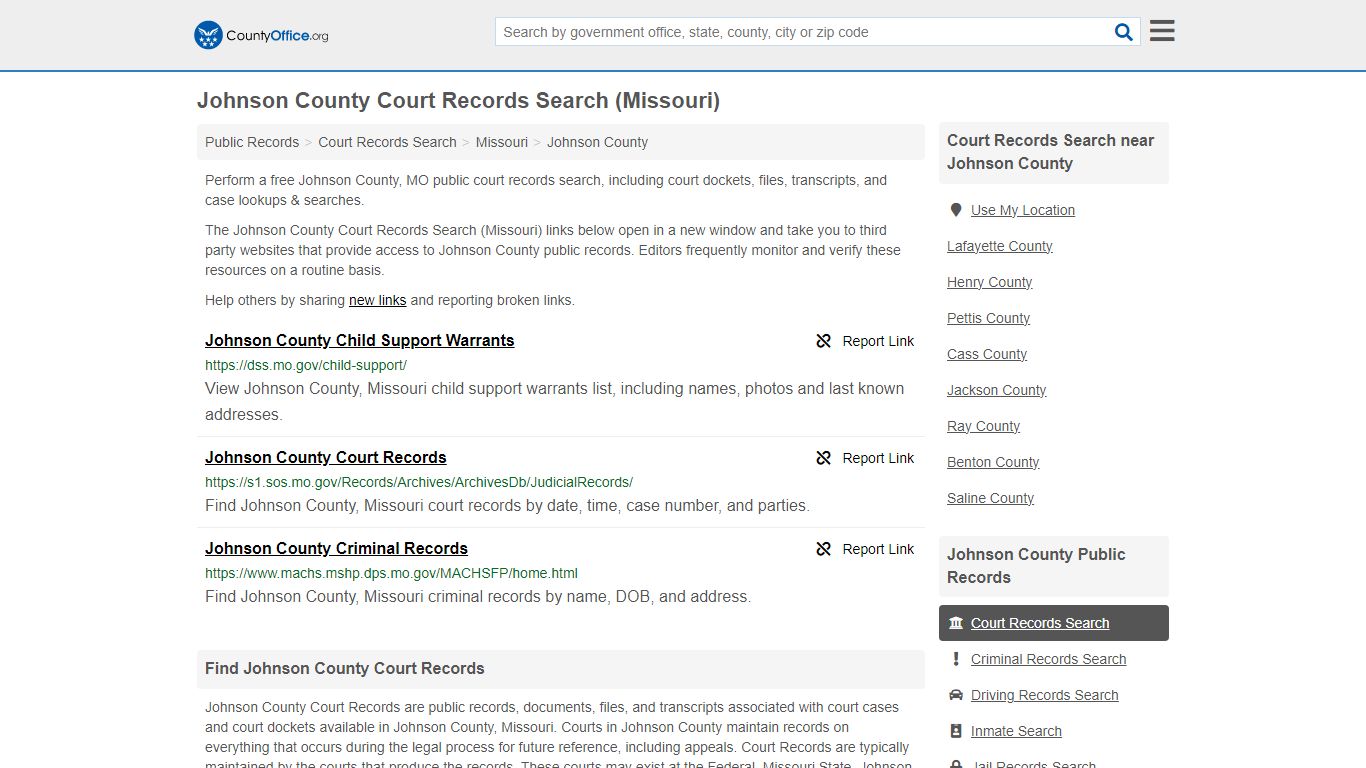 Court Records Search - Johnson County, MO (Adoptions, Criminal, Child ...