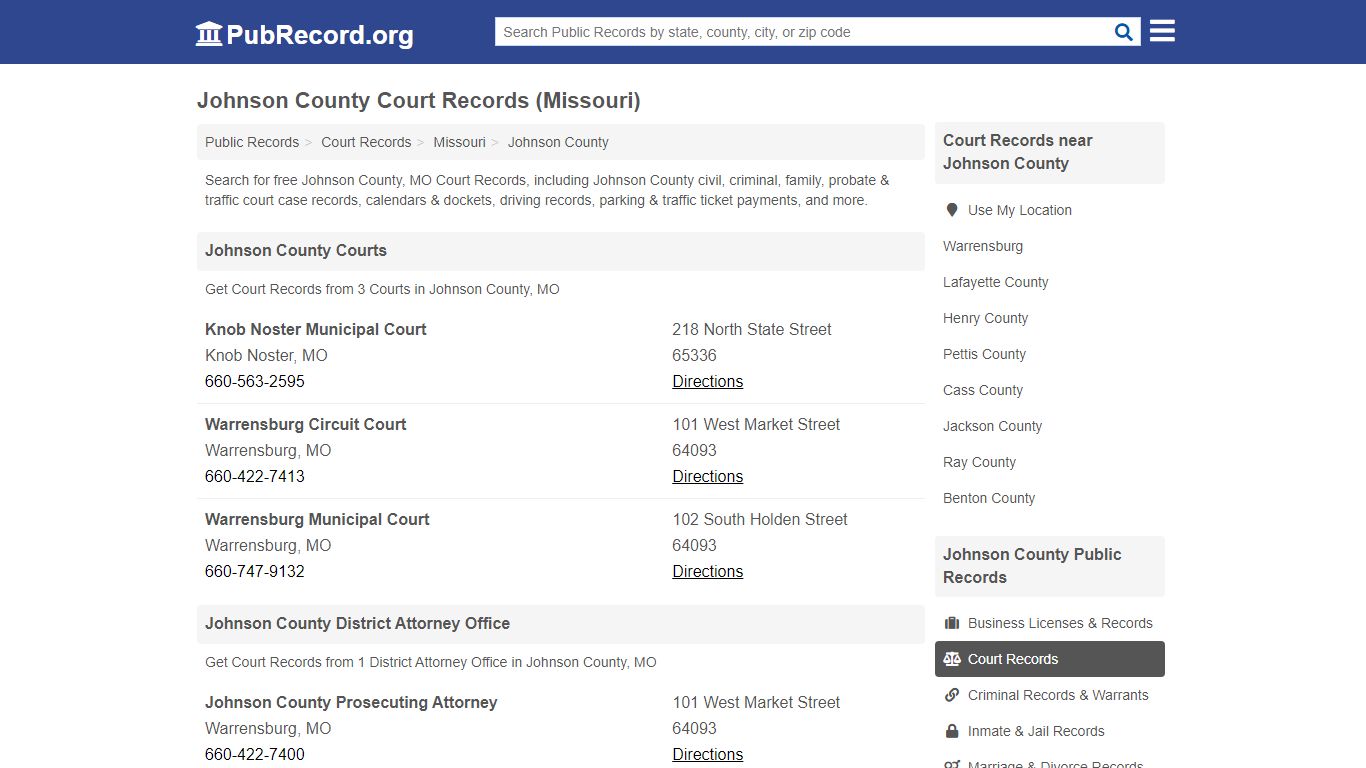 Free Johnson County Court Records (Missouri Court Records)